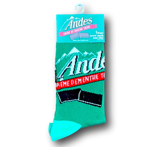 3/$20 Andes Creme De Menthe Thins Funny Novelty Crew Socks - NWT